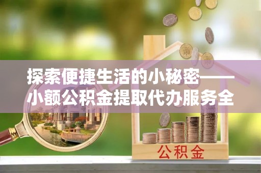 蒲城探索便捷生活的小秘密——小额公积金提取代办服务全解析